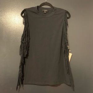 Red 23 black fringe tank size small NWT
